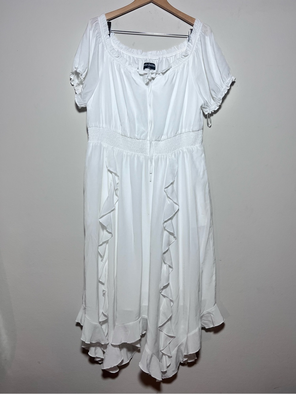 Scarlet Darkness Renaissance Off Shoulder White Dress Short Sleeve Ruffle Sz 2XL